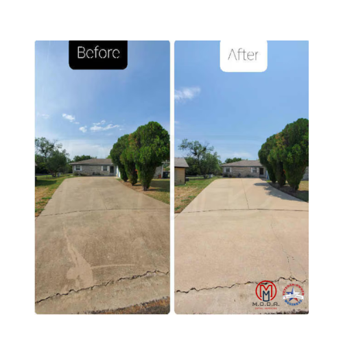 Two-Car Driveway Pressure Washing