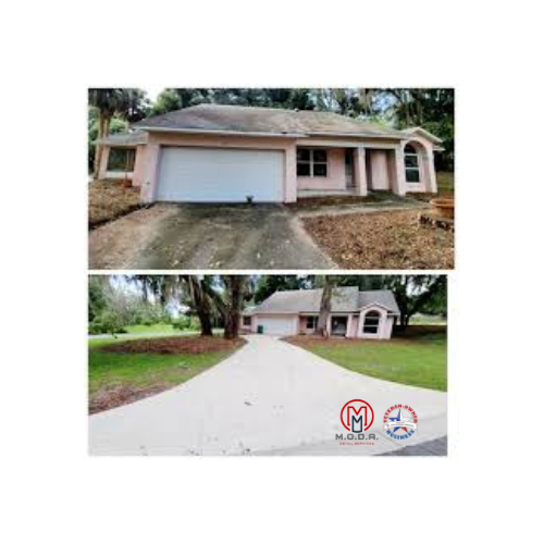 Two-Car Driveway Pressure Washing