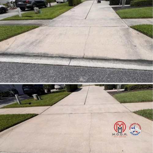 Two-Car Driveway Pressure Washing